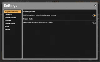 Settings Panel